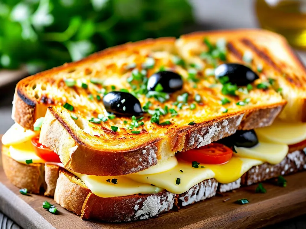 Croque-monsieur savoyard revisité aux pommes de terre rôties, lardons fumés et œuf poché à la truffe